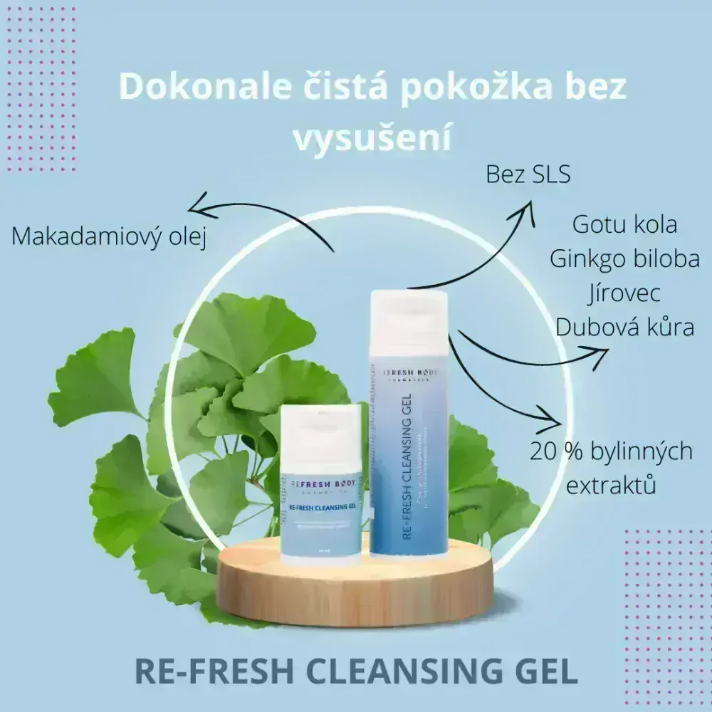 Čistící gel s bylinnými extrakty pro zklidnění a regeneraci pokožky 